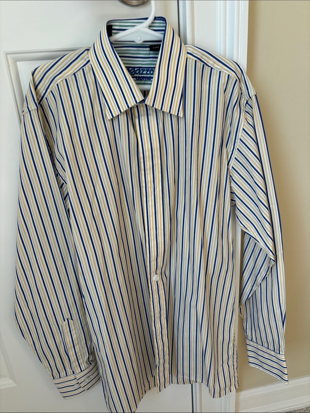 Boys Ragazzo  Blue and White Striped Button-Down Shirt